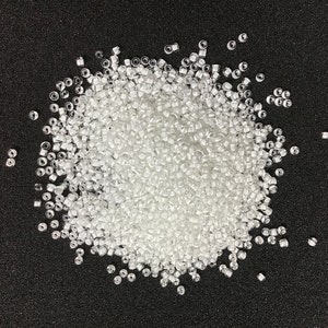 White lined clear seed bead, color #201, Size 11 or 15