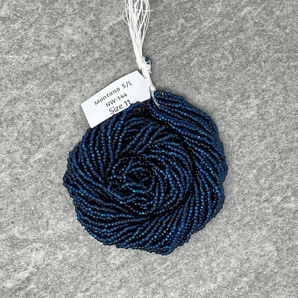 Montana Blue Silver Lined, 11/0 Czech Seed Beads, 1 Hank #144, Preciosa