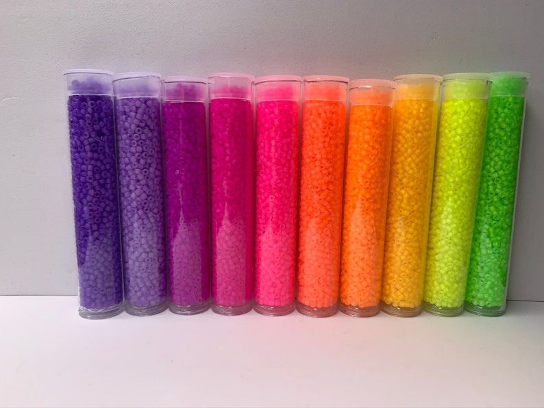 Luminous Matte Neon, Size 11/0 Seed Beads, 6 tubes of 30 grams X 10 colors image 9