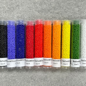 11/0 Miyuki Seed Beads, Opaque Fire Colors, 11/0 Seed Beads Japanese, 3” tubes X 15 grams X 10 colors