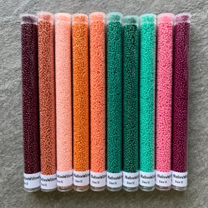 11/0 Seed Beads, 10 Color Set, Tropical Seas Vol 2, Japanese Miyuki/Toho, apx 30 gram per 6” TUBES X 10 colors