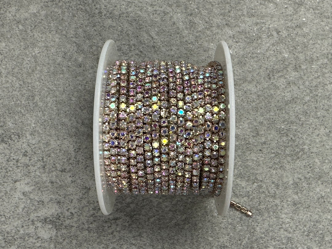 Rose Gold Metal Rhinestone Banding SS6, AB Clear Crystals, 1 and 10 ...