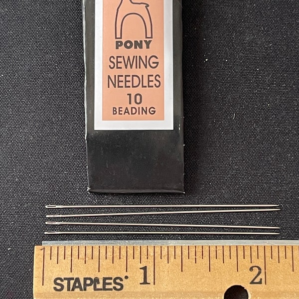 Pony Sewing Beading Needles Size 10, packages of 25, 2.25inches, 5.7cm
