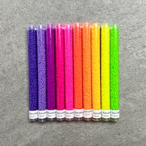 8/0 Seed Beads Japanese, Matte Luminous Neon, Volume 1, 30 grams X 10 colors set