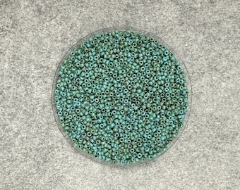 11/0 Miyuki Picasso 15g, Painted Turquoise, Seed Beads Japanese, 3” Tube, 15 grams, 4514, Round Rocaille