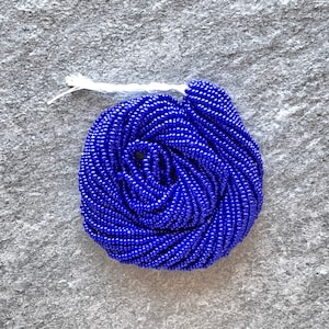 Royal Blue Opaque Charlotte Cut Beads, True Cuts, 11/0 Czech Seed Beads, 1 Hanks
