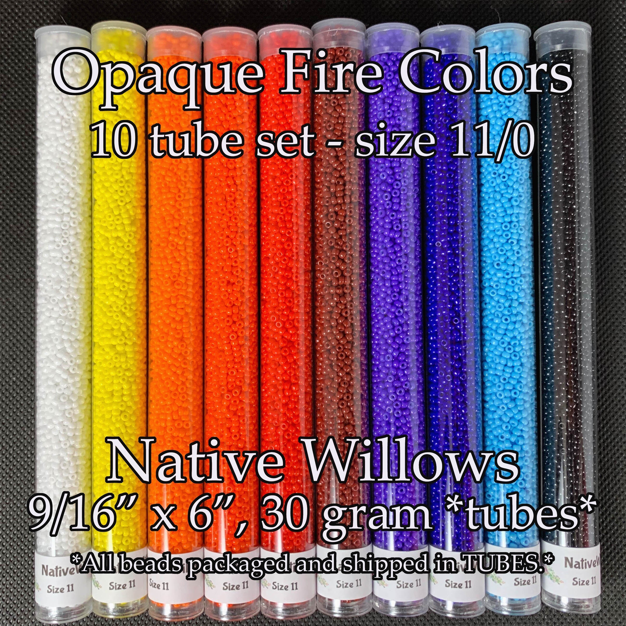 Opaque Fire Colors, 11/0 Seed Beads Japanese, 6” Tubes X 30 grams X 1…
