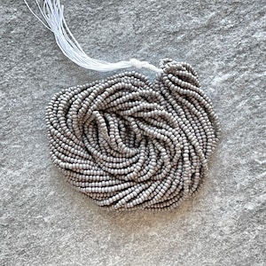 Gray Opaque Charlotte Cut Beads, True Cuts, 11/0 Czech Seed Beads, 1 Hanks