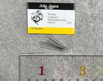 John James, Size 10, Sharp Short, Beading Needles