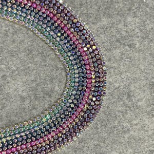 SS6, couleurs 10 yards, 1,99 mètre, chaîne de gobelets en métal avec strass, cristaux AB transparents, un mètre chacun.