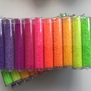 Luminous Matte Neon, Size 11/0 Seed Beads, 3 Tubes X 15 gram X 10 Colors image 8