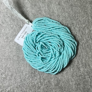 Light Blue Turquoise Opaque #1316, 11/0 Czech Seed Beads, 1 Hank