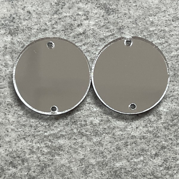 Silver Mirror Acrylic, Round 25mm, Mirror Acrylic Cabochons - #25