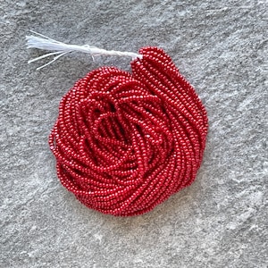 Dark Red Charlotte Cut Beads, True Cuts, 11/0 Czech Seed Beads, 1 Hanks