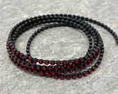 SS6 Rhinestone Banding, Red and Black, Red Clear Crystals, 1, 3, 5 or 10 yards