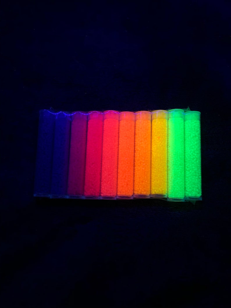 Luminous Matte Neon, Size 11/0 Seed Beads, 3 Tubes X 15 gram X 10 Colors image 2