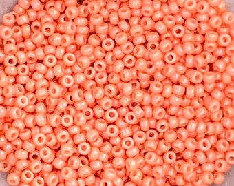 11/0 Miyuki Opaque Luster 30g, Coral Orange, Seed Beads Japanese, 6” Tube, 30 grams, 427G, Round Rocaille