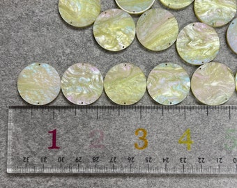 Lemon Marble Glitter Pair of Cabochons -/25.4mm Diameter/~3.2mm Thick/Flat Front & Back/Round/Gem/Beading Cabs/Acrylic Cabs #5