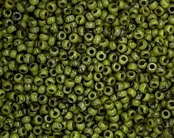 11/0 Miyuki Picasso 15g, Key Lime, Seed Beads Japanese, 3” Tube, 15 grams, 4515, Round Rocaille