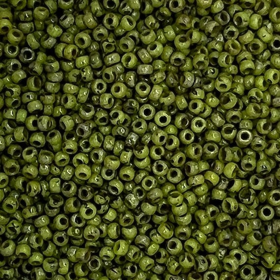 11/0 Miyuki Picasso 15g, Key Lime, Seed Beads Japanese, 3” Tube, 15 grams, 4515, Round Rocaille