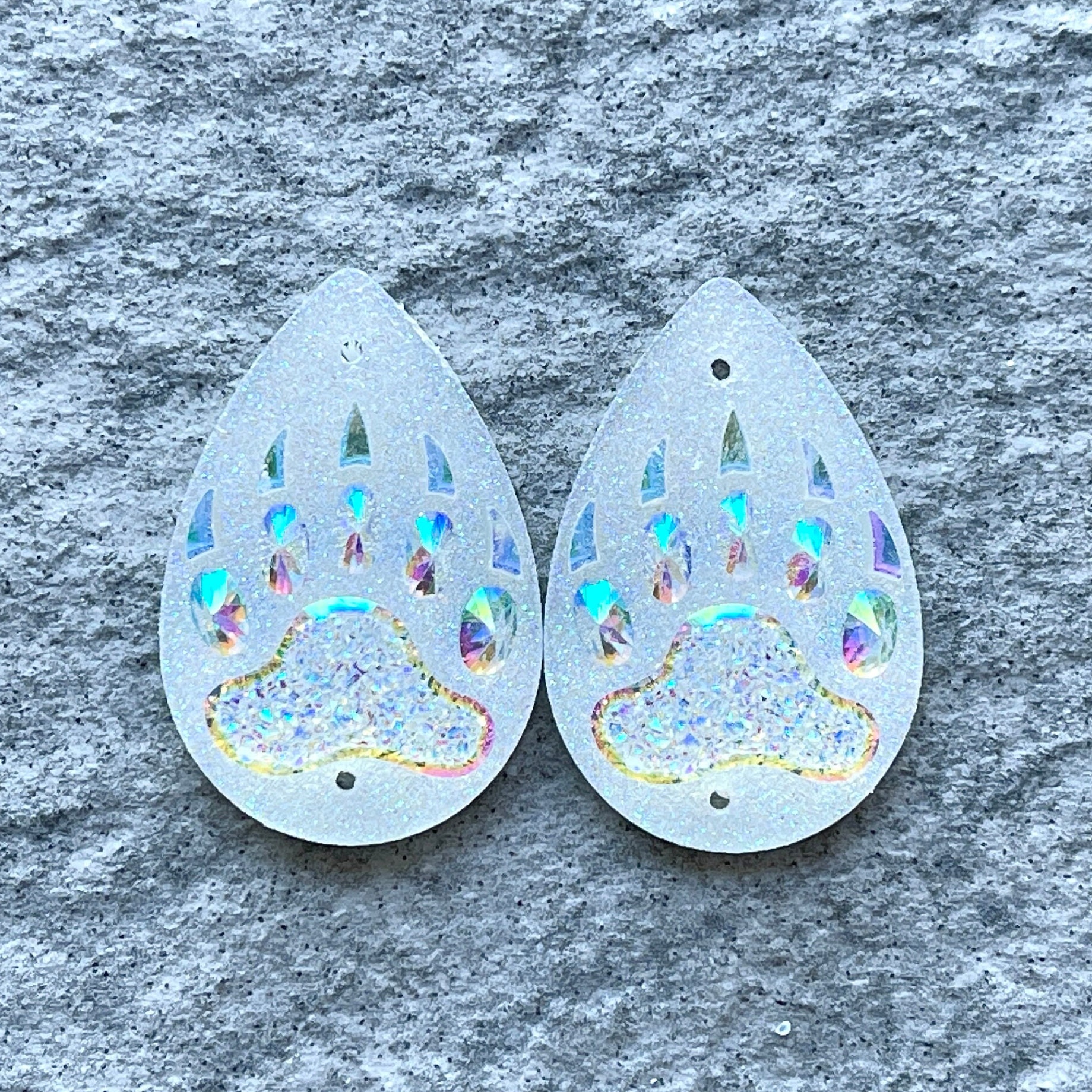 New - Pair of Bear Paws/20X30mm/Oval/Resin Cabs/Gems/Beading Cabochon…