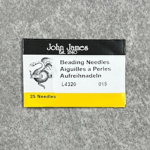 Size 15, John James, Beading, Beading Needles, 25 count pkg