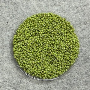 11/0 Miyuki Picasso 15g, Key Lime, Seed Beads Japanese, 3” Tube, 15 grams, 4515, Round Rocaille image 3