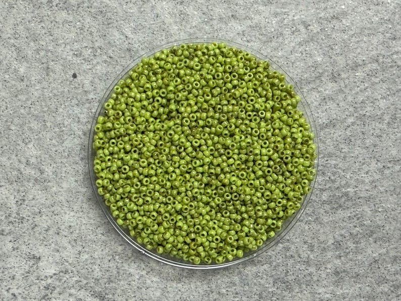 11/0 Miyuki Picasso 15g, Key Lime, Seed Beads Japanese, 3” Tube, 15 grams, 4515, Round Rocaille image 3