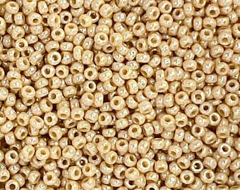 11/0 Miyuki Opaque Luster 30g, Linen, Seed Beads Japanese, 6” Tube, 30 grams, 421C, Round Rocaille
