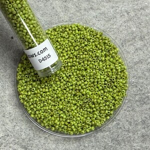 11/0 Miyuki Picasso 15g, Key Lime, Seed Beads Japanese, 3” Tube, 15 grams, 4515, Round Rocaille image 4