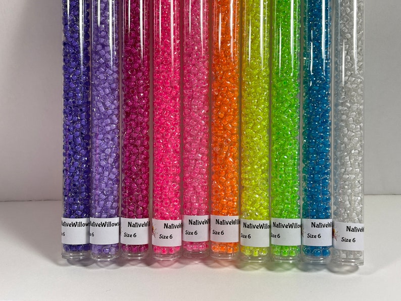 60 Seed Beads Japanese 30 grams X 10 colors Luminous Neon