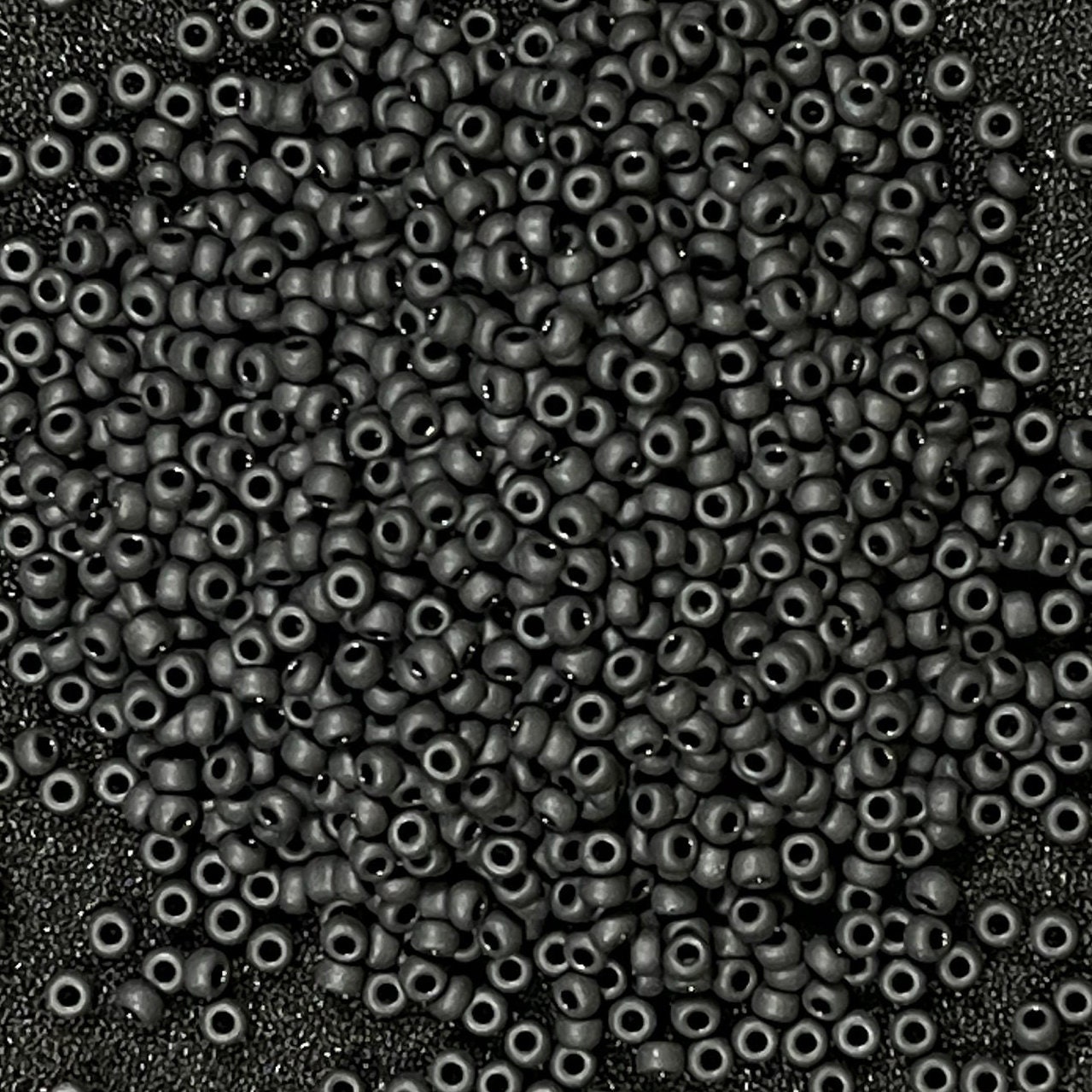 Miyuki 4mm Magatama Seed Bead Opaque Matte Black AB 23g Tube (401FR)