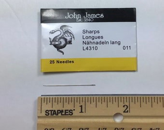 John James Needles Sharps Size 10 25//Pkg
