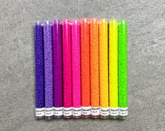 8/0 Seed Beads Japanese, Matte Luminous Neon, Volume 1, 30 grams X 10 colors set