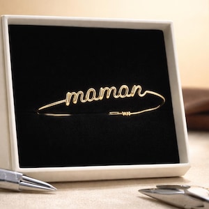 personalized name bracelet in gift box handmade gold wire bracelet custom jewelry gift for mom ready to gift
