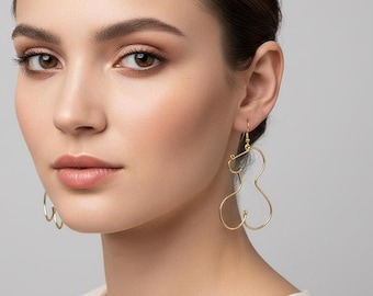 Boucles d'oreilles silhouette viso femminile in filo