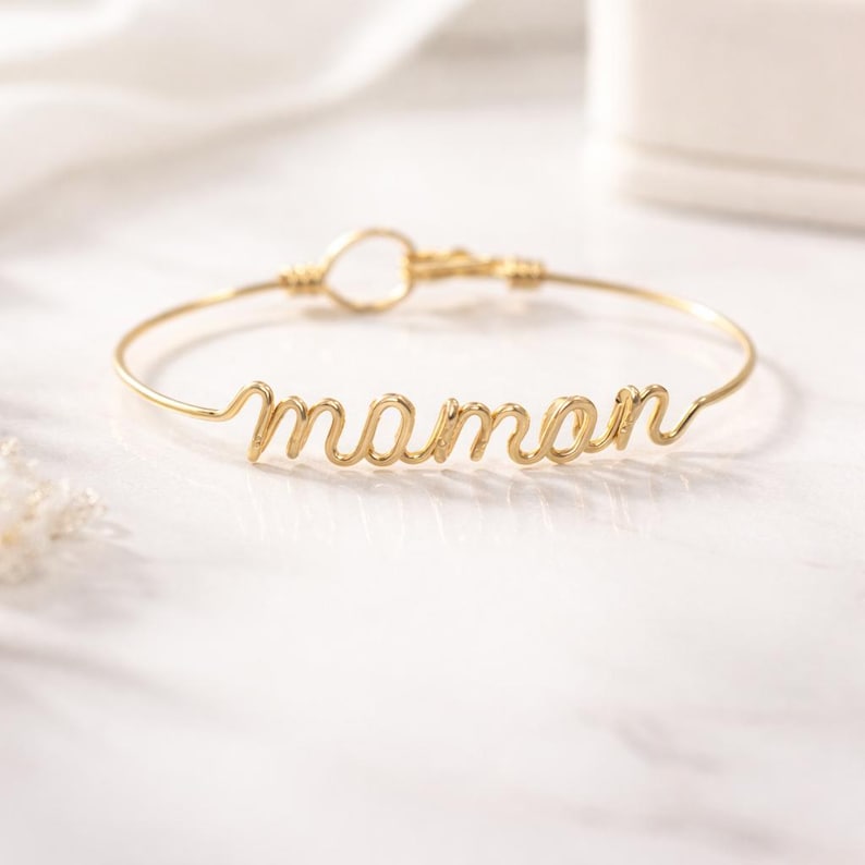 personalized maman bracelet gold handmade name bracelet minimalist jewelry gift for mom