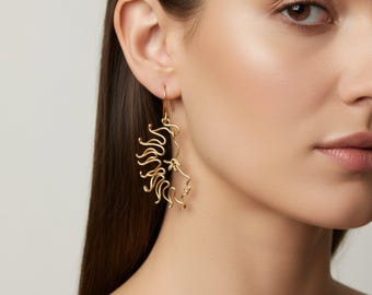 Boucles d'oreilles soleil et lune