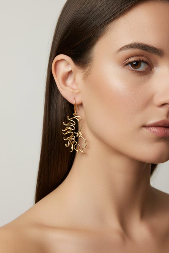 Boucles d'oreilles soleil et lune
