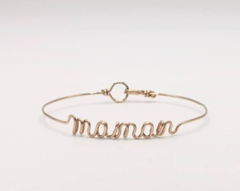 Bracciali personalizzati, bracciale avec nom en fil, cadeau pour elle