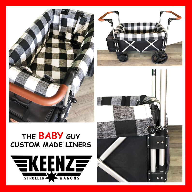 Buffalo Check Black/White Stroller Wagon Liner For Keenz Etsy