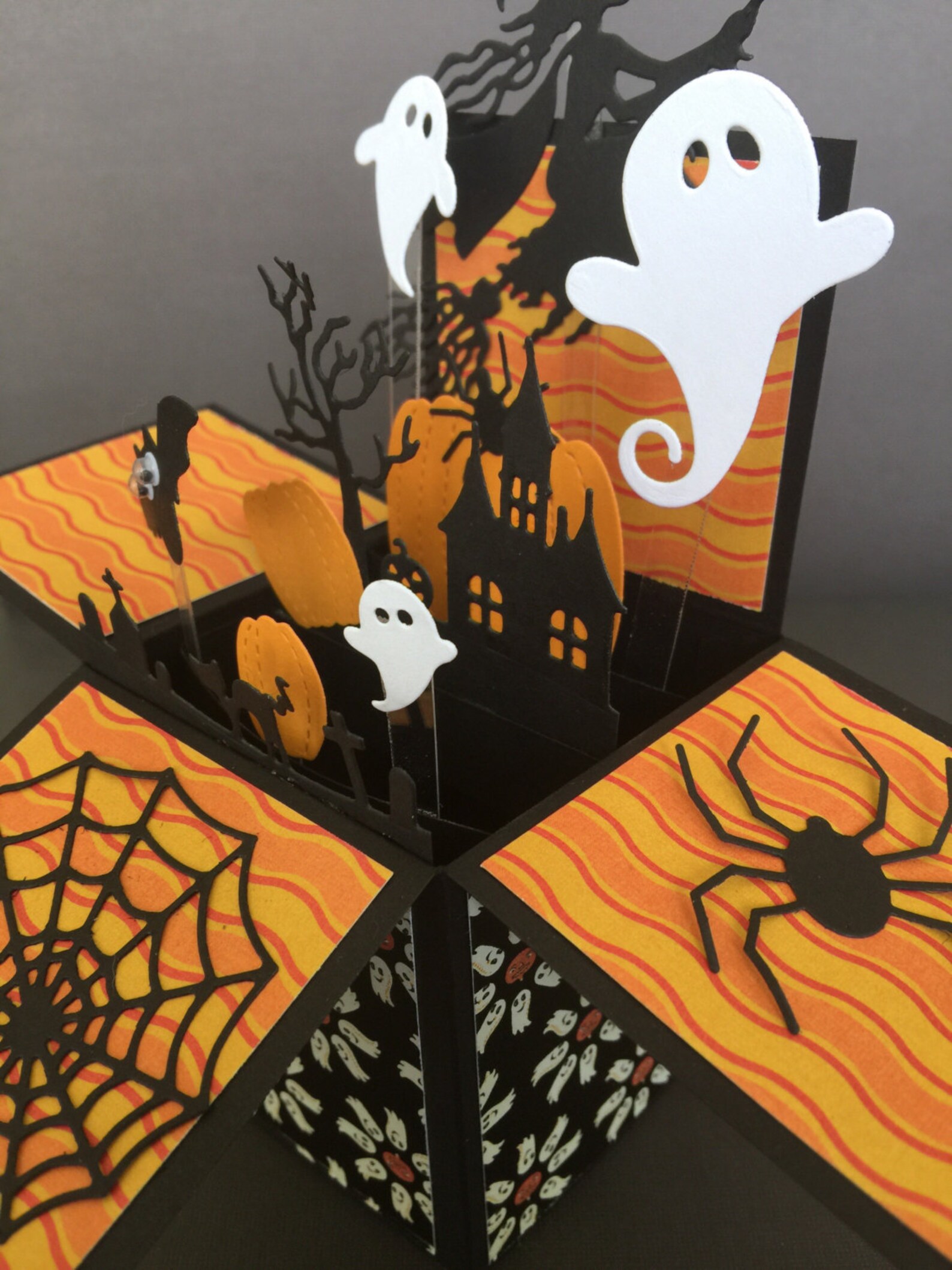 Halloween pop up card Flying witch pop up box card 3D Etsy