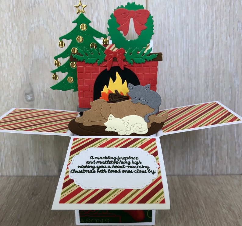 Whimsical Christmas Card Handmade Christmas Card In A Box Etsy
