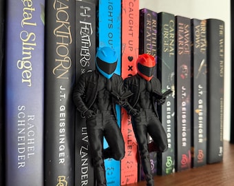 Lights Out & Caught Up Inspired Biker Book Nook - Faceless Man - Dark Romance - Romantasy - Bookshelf Decor - Bookish Gift - Smut