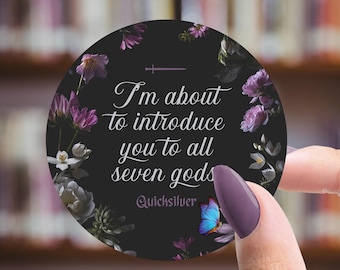 Quicksilver Inspired Sticker - All Seven Gods - Kingfisher - Brimstone - Bookish Gift Gift for Readers - Smut - Die Cut Sticker