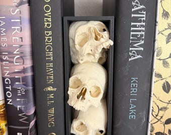 Stacked Skulls Book Nook - Fantasy Romantasy Dark Romance - Bookshelf Decor - Bookish Gift - Gothic Home Accents