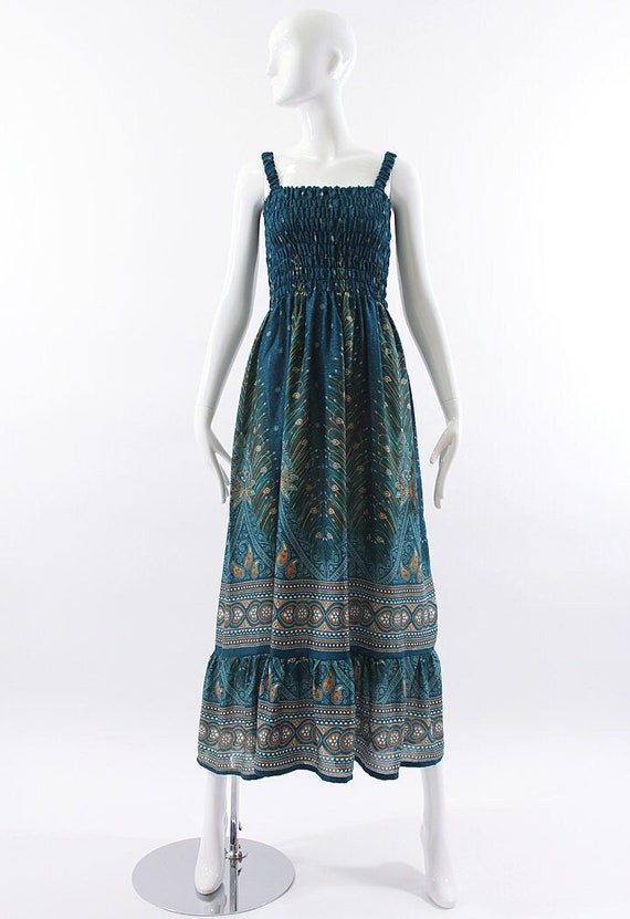 plus size smock maxi dress Plus Size - Smocked Bodice Maxi Dress