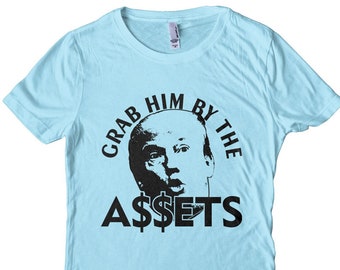 Grab Him By The Assets - Trump Seizure New York Judgement - Men's and Women's T-shirts Screen Printed!