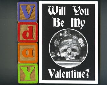 Saint Valentine's Skull Relic - Will You Be My Valentine - Gothic Horror Valentine's Day Card 5x7 inch