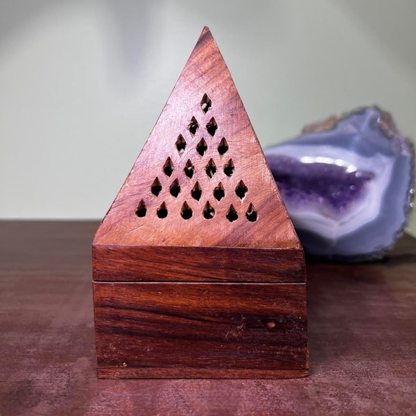 Pyramid Wooden Incense Holder